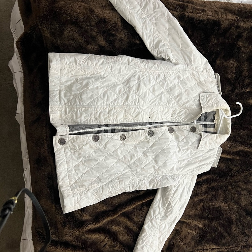 Burberry white quilted jacket